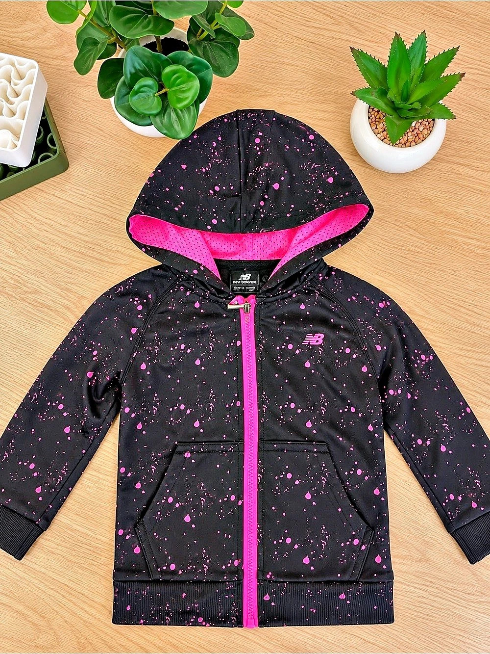 New Balance Girls 4T Black & Pink Jacket